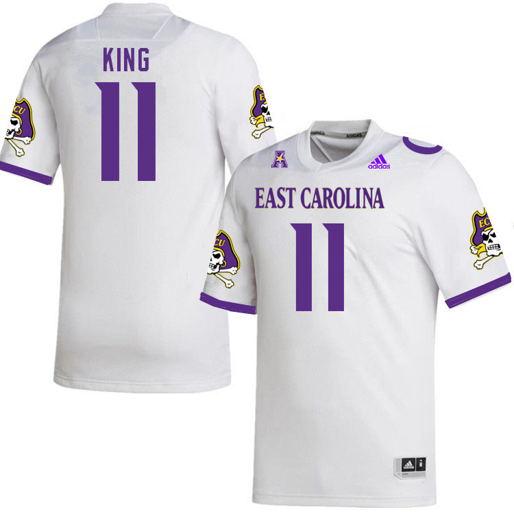 Men #11 Ryan King ECU Pirates 2023 College Football Jerseys Stitched-White - Click Image to Close